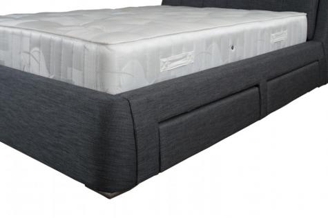 Artisan Rosemary Dark Grey Fabric 4 Drawer Bed