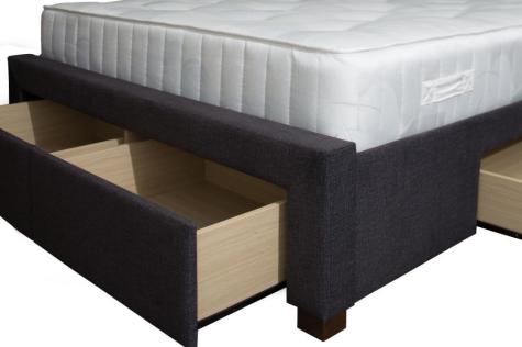 Artisan Roselina Dark Grey Fabric 4 Drawer Bed